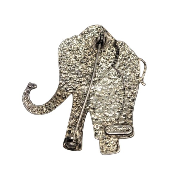 Vintage Dotted Elephant Brooch Pin Signed Darlene Antique Finish Collectible Jew - Picture 4 of 6